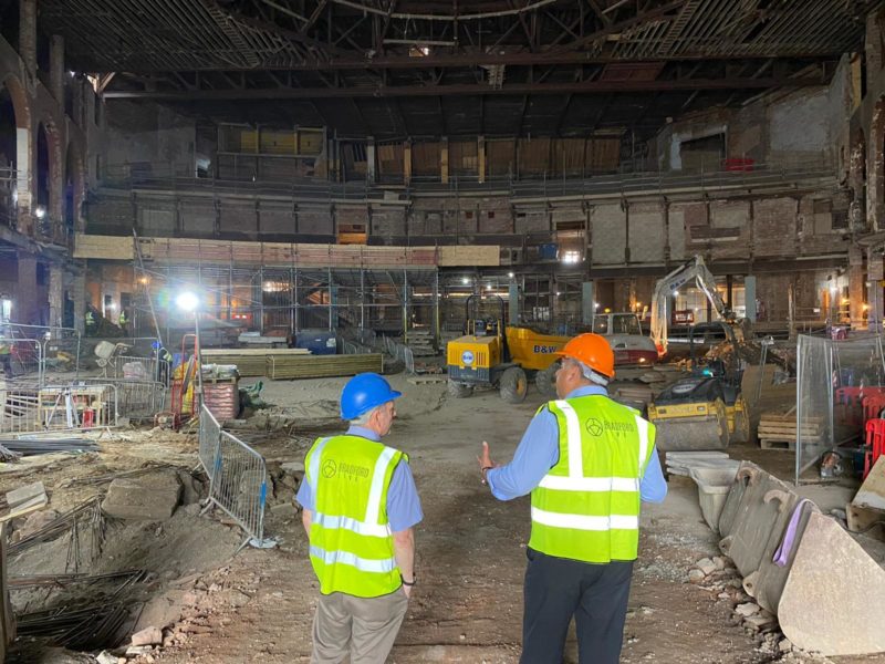 Imran visiting the Bradford Odeon to see work progressing